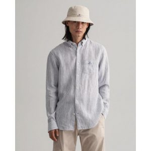 Gant Regular Fit Stripe Linen Shirt - White
