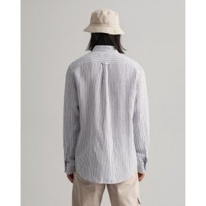 Gant Regular Fit Stripe Linen Shirt - White