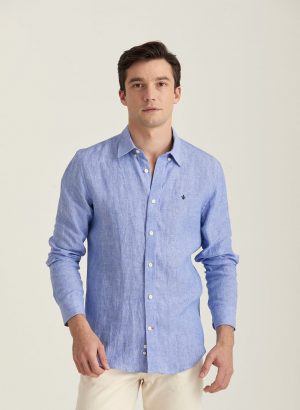 Morris Douglas Linen Shirt – Blue