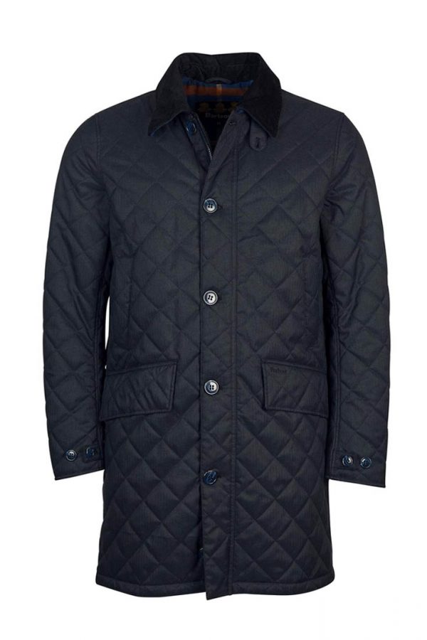 Barbour Quilted Mac - Navy