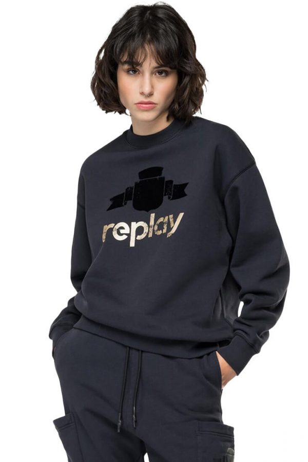 Replay Oversized Sweatshirt - Blackboard