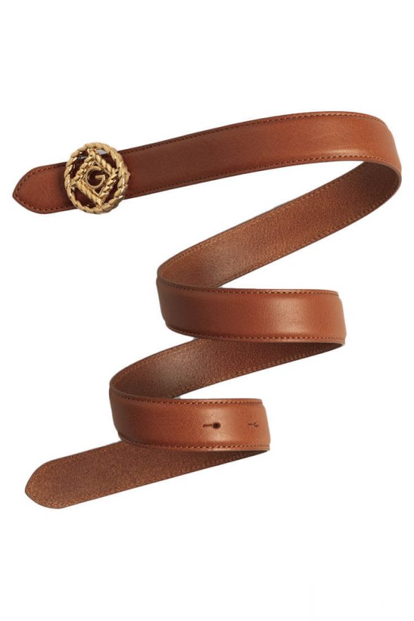 Gant Iconic G Leather Belt - Chocolate Brown