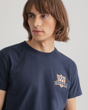 Gant Banner Shield SS T-Shirt - Evening Blue