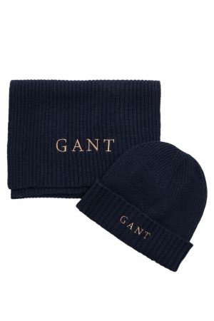 Gant Scarf Beanie Gift Box - Evening Blue