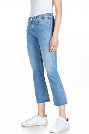 Replay Faaby Mid-rise Flare Cropped - Medium Blue