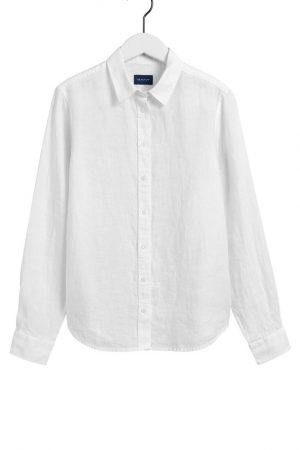 Gant D2 Regular Linen Chambray Shirt - White