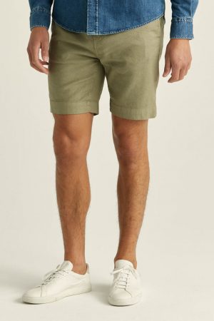 Morris Winward Linen Shorts - 76 Olive