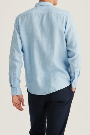 Alternative view of Morris Douglas Linen Shirt Classic Fit - Blue