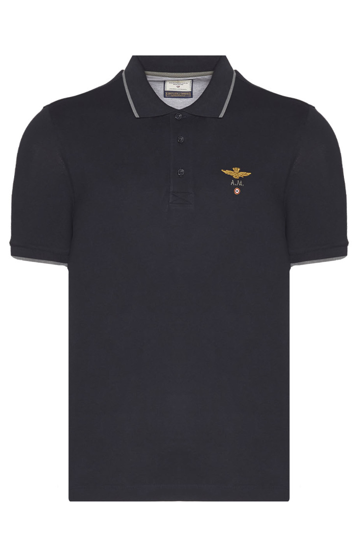 Aeronautica Militare Classic Pique Polo - Blue Black