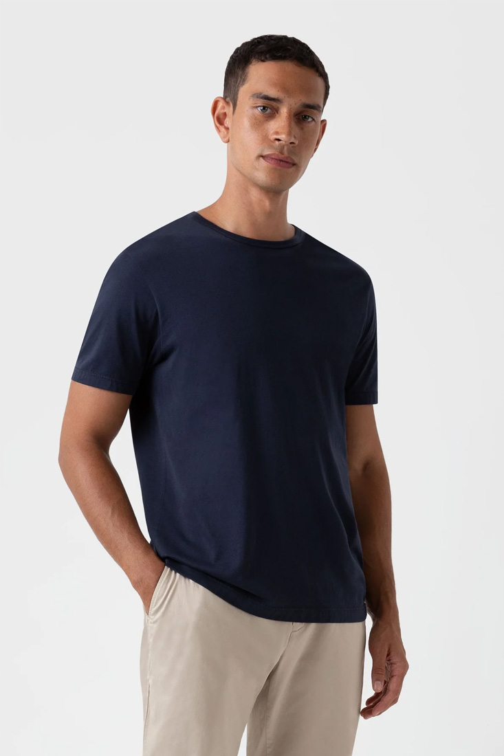 Sunspel Classic T-shirt - Navy - Bild 3