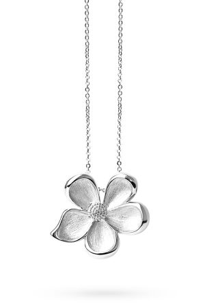Muli Collection Maxi Flower Necklace - Silver