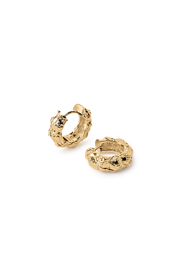 Muli Collection Hammered Hoops - Guld