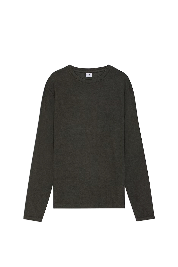 NN07 Clive Waffle Knit Tee – Dark Army