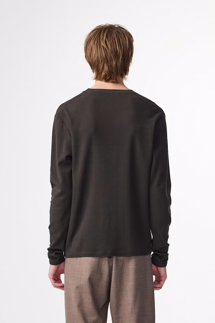 NN07 Clive Waffle Knit Tee – Dark Army - Bild 3