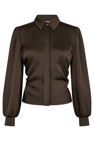 Neo Noir Fransala Heavy Sateen Shirt - Dark Brown