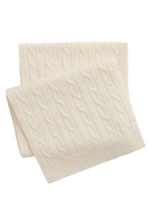 Gant Kabelstickad Yllehalsduk - Cream