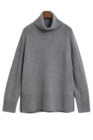 Gant Polotröja i mjuk ull och kashmir blanding - Charcoal Melange