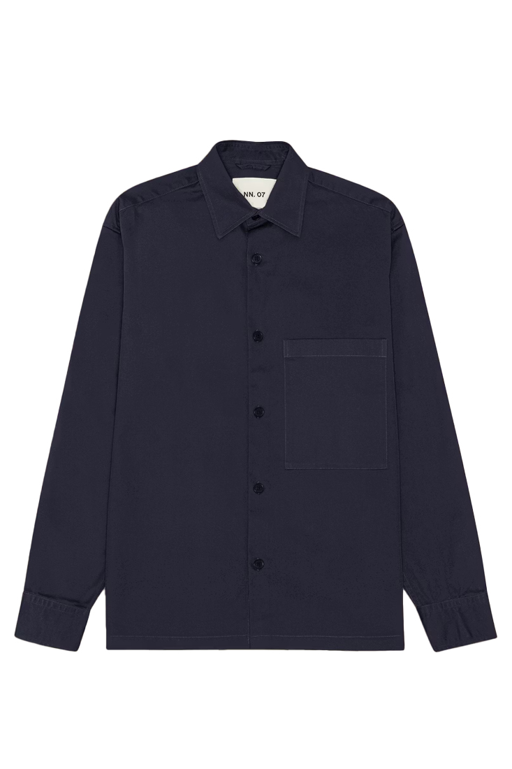 NN01 Freddy Cavalry Twill Overshirt - Marinblå