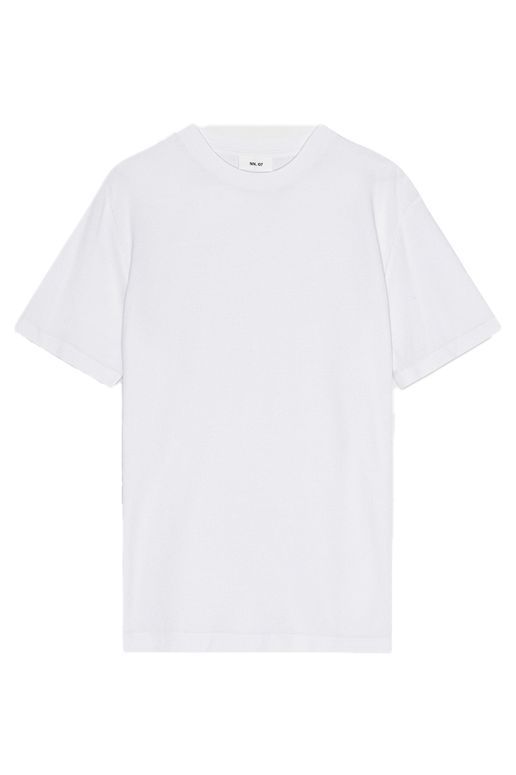 NN07 Clive Waffle stickad T-shirt - Vit