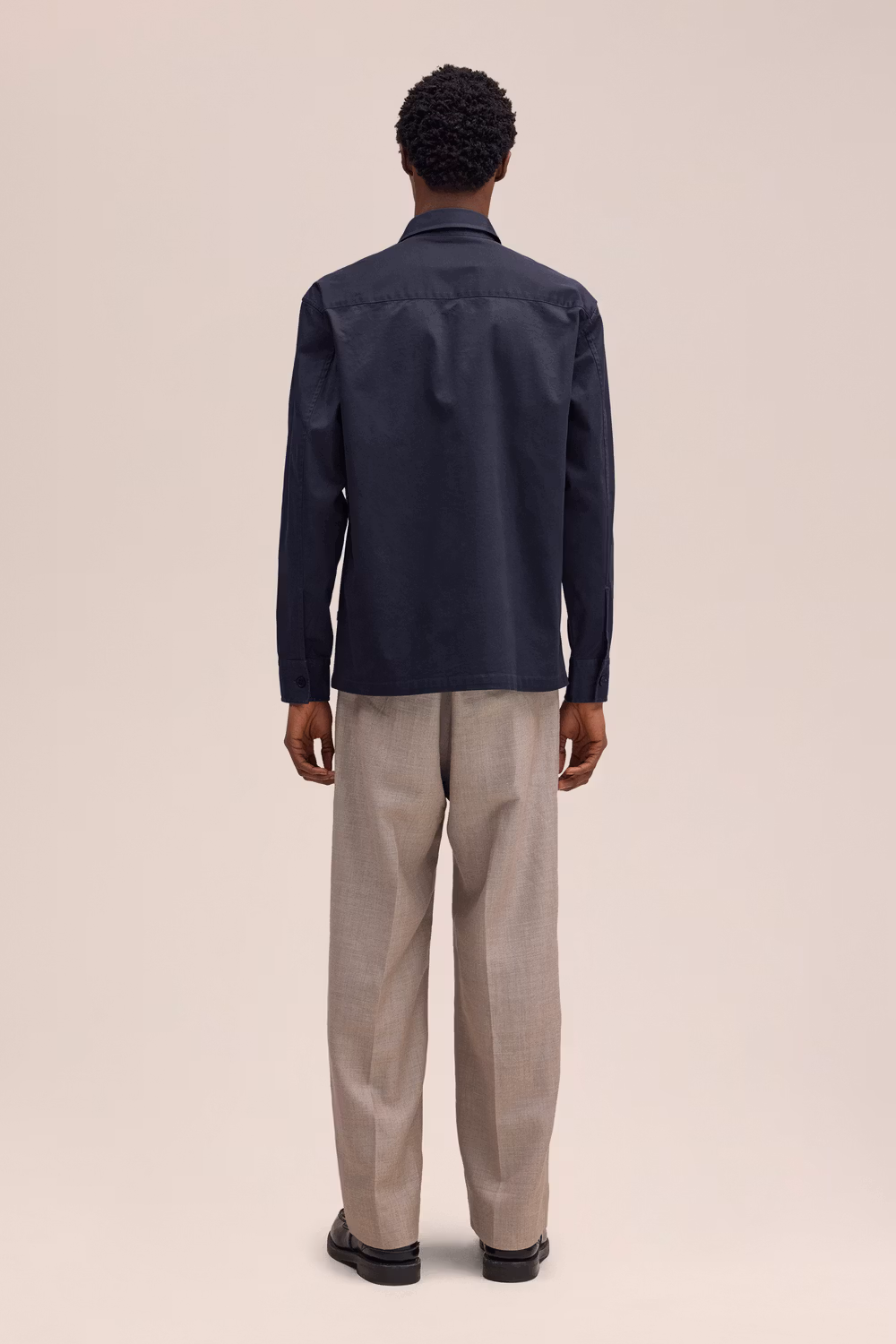 NN01 Freddy Cavalry Twill Overshirt - Marinblå - Bild 3