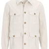 Oscar Jacobson Safari Shirt Jacket - Creme White