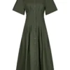 Neo Noir Baia Poplin Dress - Army