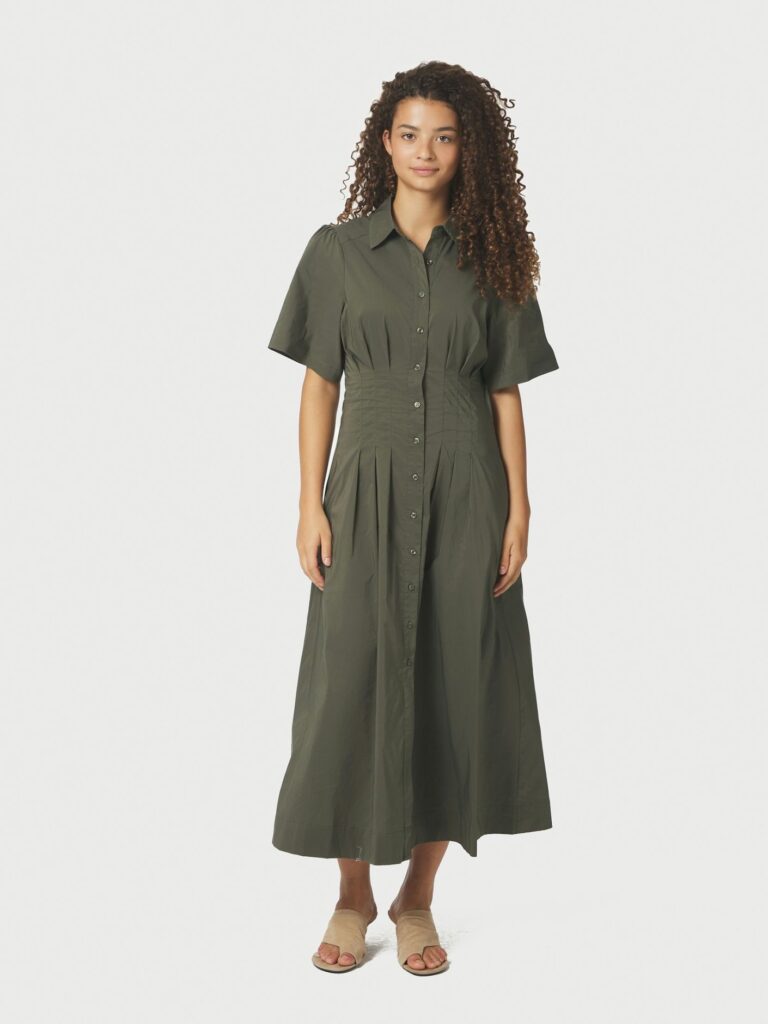 Neo Noir - Baia Poplin Dress 165343 - 151 - Army