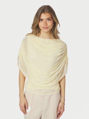 Alternative view of Neo Noir Cottuna Drapy Mesh Top - Light Yellow