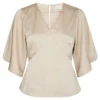 Neo Noir Remana Heavy Sateen Blouse - Champagne