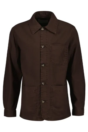 Gant Reg Cotton/Linen Overshirt - Rich Brown