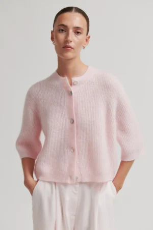 Alternative view of Second Female Andrea Knit Rib Cardigan - Crystal Pink