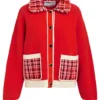 Essentiel Antwerp Joilu Knitted Jacket - Off-white/Pink/Red