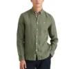 Morris Douglas Linen Shirt Classic Fit - Olive