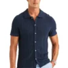 Morris Claytonb Knitted SS Shirt - Blue