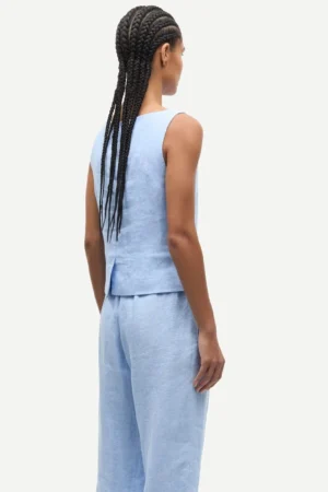 Alternative view of Samsøe Samsøe Saloves Vest - Bel Air Blue Melange