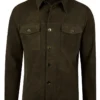 Stenströms Overshirt Goat Suede - Olive