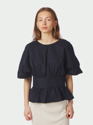 Alternative view of Neo Noir Annegret Poplin Blouse - Navy