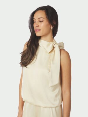 Alternative view of Neo Noir Veda Heavy Sateen Top - Light Yellow