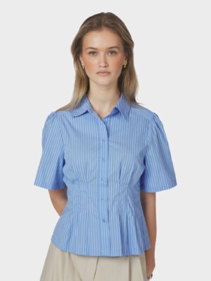 Alternative view of Neo Noir Balara Stripe Poplin Shirt - Light Blue
