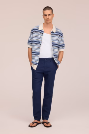 Alternative view of NN07 Nolan Polo Cardigan - Navy