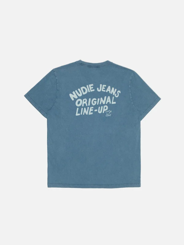 Nudie Jeans Roy T-Shirt OG Line-Up - French Blue - Bild 2