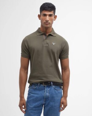 Alternative view of Barbour Tartan Pique Polo Shirt - Classic Olive