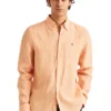 Morris Douglas Linen Shirt Classiv Fit - Orange