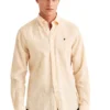 Douglas Linen Stripe Shirt Classic Fit - Orange