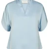 Neo Noir Anelle Heavy Sateen Blouse - Light Blue