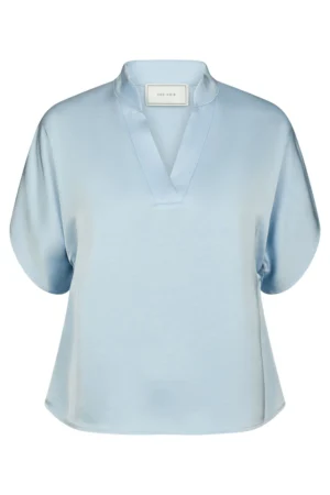 Neo Noir Anelle Heavy Sateen Blouse - Light Blue