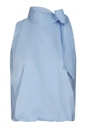 Neo Noir Veda Poplin Top - Light Blue