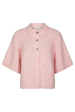 Neo Noir Benuta Fluffy Knit Cardigan – Light Pink