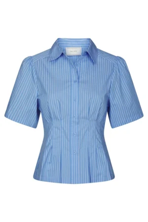 Neo Noir Balara Stripe Poplin Shirt - Light Blue