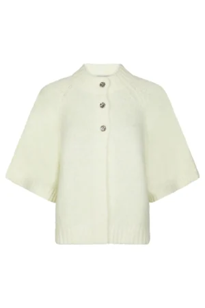 Neo Noir Benuta Fluffy Knit Cardigan - Light Yellow